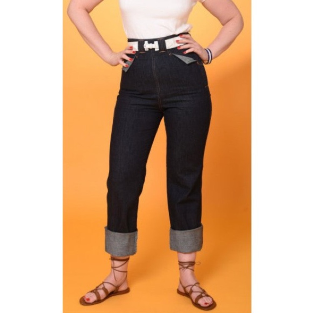 Freddies of Pinewood Teddy Girl jeans long leg high waist tailored